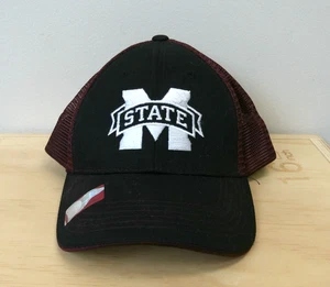 Mississippi State Bulldogs Trucker Hat Malla Snapback Gorra Negro Granate De Colección - Imagen 1 de 6