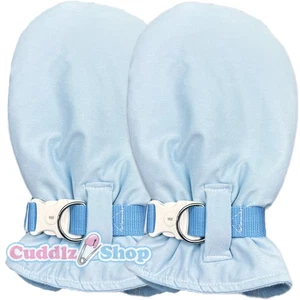 Cuddlz Babyblau Erwachsenengröße Fäustlinge gepolstert abschließbar mit Riemen - Bild 1 von 3