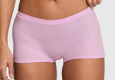 VICTORIA'S SECRET ROSA Waffle Algodón Boyshort Panty VS Waffle en Lila Calzada XS Foto 1 de 2