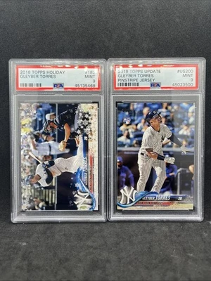 Topps Gleyber Torres RC 2018 PSA 9 lote de 2 - actualización #US200 y vacaciones #182 Foto 1 de 2