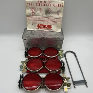 NUEVO Kit de Emergencia Reflector Rojo Vari-Flare De Colección Caja de Metal Auto Coche Clásico - Imagen 1 de 17
