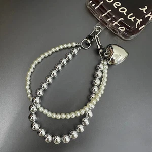 Beaded Phone Wrist Strap Anti-Lost Lanyard Mobile Phone Double Chain Lanyard - Picture 1 of 8