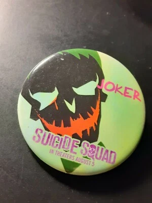 PROMO -- ESCUADRÓN SUICIDA Película Original Promocional Pin/Botón Joker NUEVO RARO Foto 1 de 2