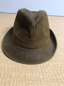 Vintage Bianchi Mens Fedora Genuine Suede Hat with Feather Size 6 7/8 - Picture 1 of 9