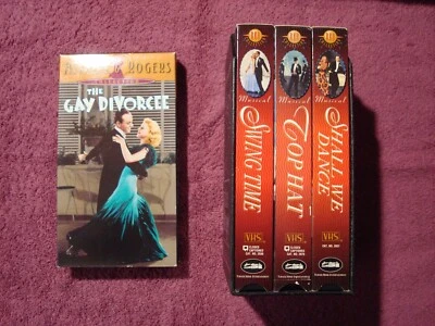 ASTAIRE & ROGERS’ VHS LOT 4 TAPES Swing Time Shall We Dance Top Hat Gay Divorcee - Image 1 of 4