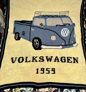 1959 deutscher Van/Transporter, Hippie Era handgefertigt afghanisch, Doppelgröße - Bild 1 von 3