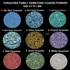 Piedra preciosa turquesa triturada gruesa 0,5-1 mm polvo de piedra curativa - Imagen 1 de 39