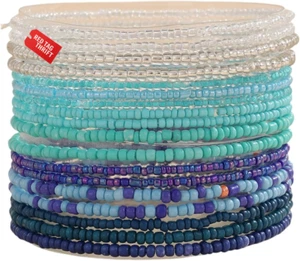 Pulseras coloridas con cuentas de semillas de bohemia hechas a mano ajustables apilables Rainbow 18 piezas - Imagen 1 de 13