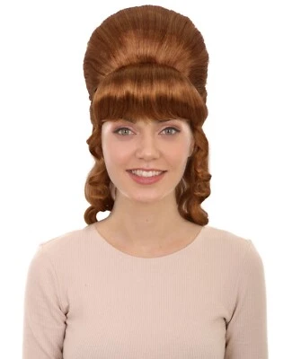 HPO Adult Women's Class 60's Brown Half Updo Wig with Ponytail, HW-7577 - Image 1 of 4