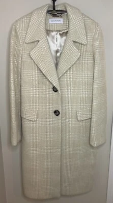 STUNNING With A Touch Of Elegance Calvin Klein Long Cream/Beige Coat Size 12 NWT - Image 1 of 4