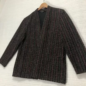 Blazer cardigan aperto lana colorato donna vintage taglia 12 - Foto 1 di 8