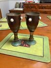 Pr Of Brass And Copper Goblets