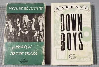 Warrant: 2 Cassette Singles Lot, Heaven In The Sticks, Down Boys G+ r - Image 1 of 4