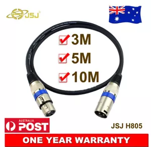 Genuine JSJ Cannon XLR Audio Cable Male to Female M/F For Microphone Mixer OZ AU - Picture 1 of 6