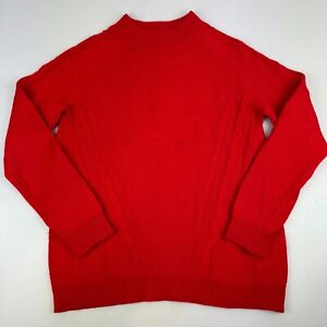 Nanette Lepore Womens Size M Red 2-ply Cashmere Cable Knit Sweater