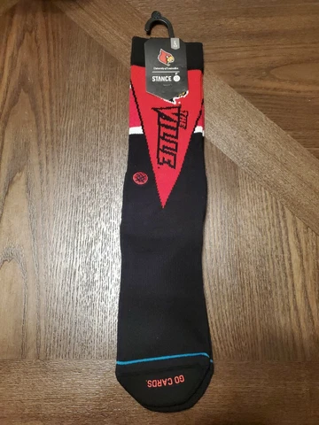Stance "Louisville Pennant" NCAA Crew Socks. Mens Large Louisville Cardinals Cover