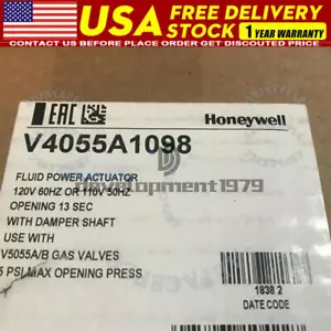 ONE New HONEYWELL V4055A1098 Power Gas Valve Actuator V4055A 1098 - Picture 1 of 1