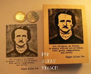 P92 Edgar Allan Poe rubber stamp - Picture 1 of 2