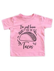 I'm just here for the Tacos or Pizza Taco Tuesday Party Baby Toddler Youth Shirt - Picture 1 of 4