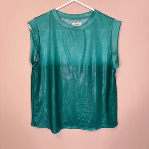 Porridge Green Ombre Shimmer Tank Top Size Small - Picture 1 of 6