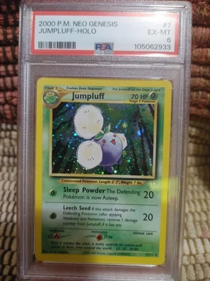 2000 Pokemon Neo Genesis #7 Jumpluff Holo PSA 6 EX-MINT SWIRL - Image 1 of 2