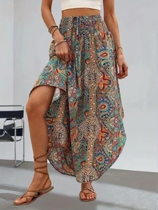 NWOT Women’s Medium Bohemian Asymmetrical Floral Skirt Dress Summer Elegant - Picture 1 of 4