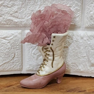 3" Long Victorian Ceramic Boot With Lace - Picture 1 of 4