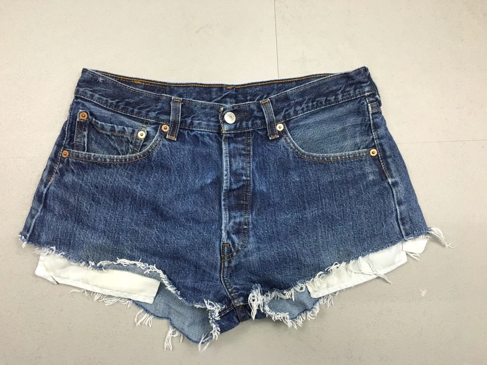 Womens Levi 501 Reworked Denim Hotpants/Shorts - W33 - Navy - Great Condition - Image 1 of 1