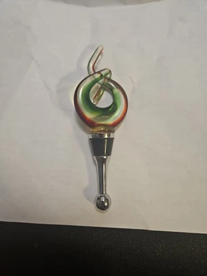 Пробка для бутылки из художественного стекла муранского типа ручной работы. - Изображение 1 из 4