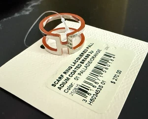 Brandneu Hermes lackiert Palladium beschichtet Messing Schal Ring-Palladié/Orange - Bild 1 von 4