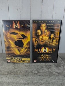 THE MUMMY AND MUMMY RETURNS SEQUEL 2 FILM bundle VHS PAL UK Video Brendan Fraser - Picture 1 of 8