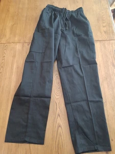 Natural Uniforms Chef 6 Pocket Black Cargo Pants Large Lot of 3 -NWT Unisex 2032 - Picture 1 of 17