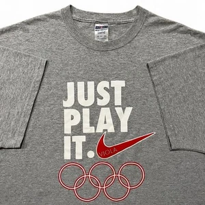 Camiseta Nike Olympics Jerzees Para Hombre XXL Gris Polialgodón Just Play It Juegos de Viola - Imagen 1 de 6