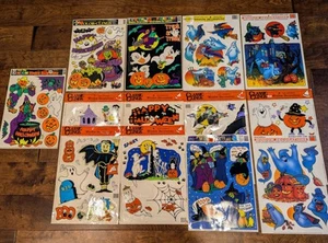 VINTAGE 1980s 1990s Color Clings Classic Window Static Sticks Lot HALLOWEEN - Picture 1 of 7