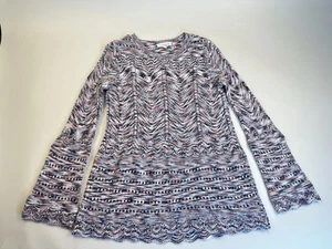 Vintage X America Open Knit Sweater Size Small Maroon, Purple, Pink & White - Picture 1 of 8