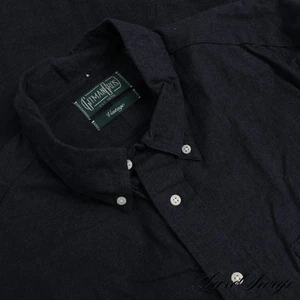 Gitman Bros. Vintage Made in USA Midnight Blue Speckled Flannel Fall Shirt L NR - Picture 1 of 6