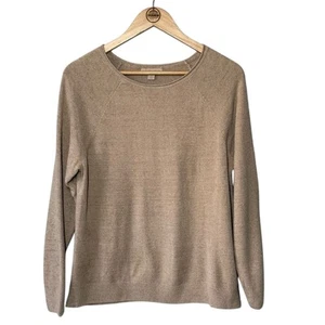 Barefoot Dreams Cozychic Lite Women’s Boatneck Long Sleeve Pullover Tan Sz Large - Picture 1 of 9