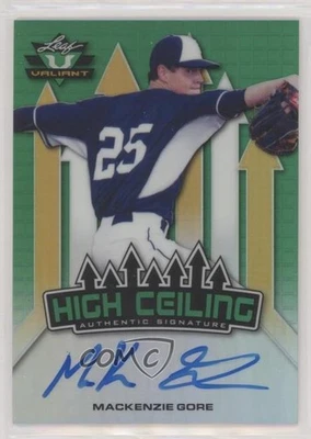 2017 Leaf Valiant Draft High Ceiling Green /99 Mackenzie Gore #HC-MG1 Auto - Image 1 of 2