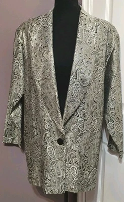 Ограниченный экспресс мгновенный гламур металлический пейсли блейзер куртка женский размер 4/6 - Изображение 1 из 4