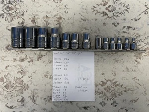 Snap On Inverted TORX Socket Set Shallow E4-E24 Lot 13 Pcs W/snap On Holder - Picture 1 of 12