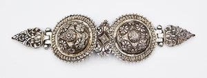 19TH CENTURY OTTOMAN EMPIRE PROVINCIAL GREEK SOLID SILVER BELT BUCKLE - Picture 1 of 6