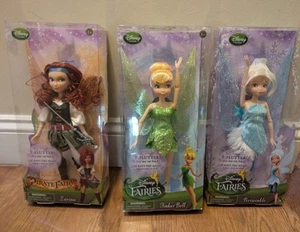 3 Disney Store Fairies Dolls ZARINA TINKER BELL PERIWINKLE w/ Flutter Wings BNIB - Picture 1 of 14