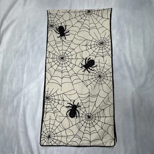 Domain Beaded Spiders Halloween Table Runner 18” x 70” Black 100% Cotton India - Picture 1 of 6