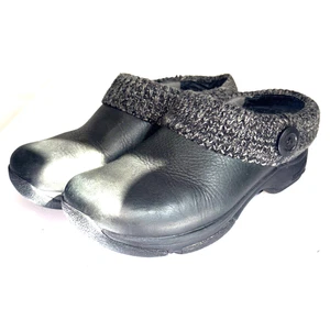 Dansko Kenzie Damen 38 schwarz Leder Bündchen Clogs Slipper Schuhe - Bild 1 von 7