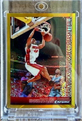 Udonis Haslem Bowman 2005 cromo #19/50 refractor de oro Miami Heat Legend 💎 Foto 1 de 2