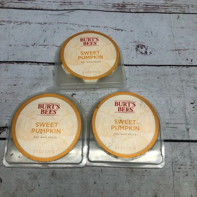 批量 3 件 Burts Bees 甜南瓜香味天然大豆蜡熔化 2.5 盎司 — 第 1/4 张图片