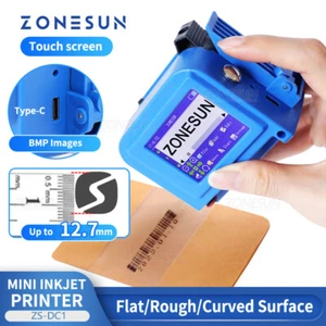 ZONESUN ZS-DC1 Hand-Tintenstrahldrucker Datumscodiergerät QR-Code Barcode 110V - Bild 1 von 7