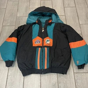VTG Pro Player Miami Dolphins Reversible Jacket 90s ProPlayer XL Puffer w/hood - Picture 1 of 15