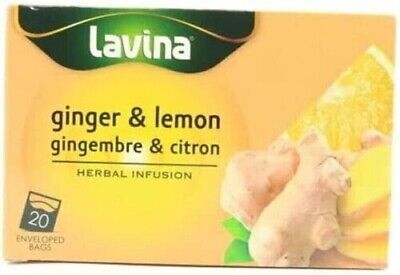 Lavina Herbal Infusion Ginger And Lemon 20 Tea Bags 40G Free Shipping World Wide • 28.59$