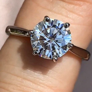 2.00Ct Round Cut EVS1 IGI Lab Grown Diamond Engagement Ring Solid 14K White Gold - Picture 1 of 16